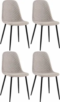 Produktbild von CLP 4er Set Stühle Giverny mit Ziernähten grau Material Stoff