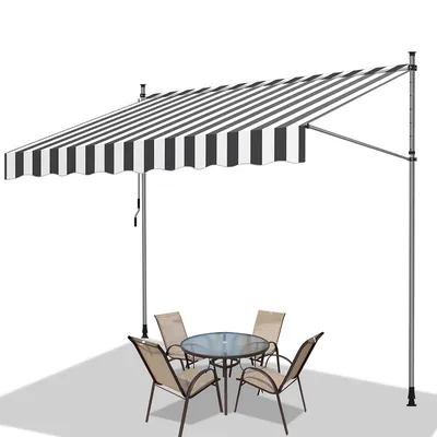 Immagine prodotto di Tenda da sole Jopassy senza foratura Tenda da sole a morsetto Tenda da sole per terrazza Balcone 300 cm Bianco Grigio