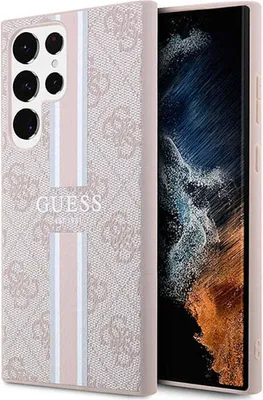 Produktbild von Guess Guhcs23Lp4Rpsp S23 Ultra S918 Różowy/Pink Hardcase 4G Gedruckt Streifen
