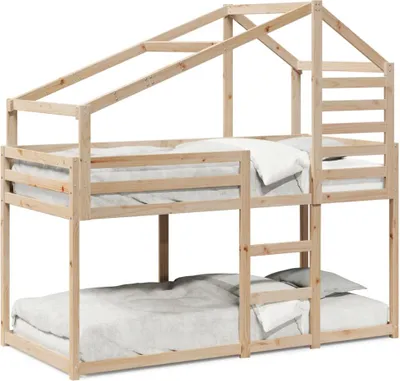 Image de vidaXL Lit superposé sans matelas 90x190 cm pin massif