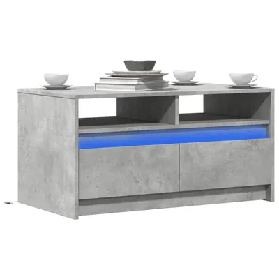 Productafbeelding van Maison Exclusive - LED-salontafel, betonkleur, houtvezel