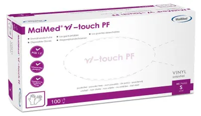 Produktbild von Myclean vi-Touch PF Handsch.unsteril Vinyl Gr.S 100 St