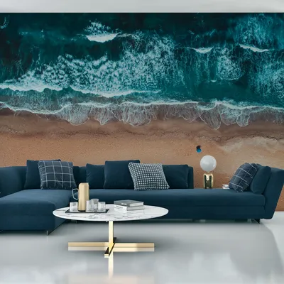 Produktbild von Muralo XXL Vlies FOTOTAPETE Strand MEER Aussicht Vogelperspektive (B) 400 cm x (H) 280 cm Tapete Wandtapete WOHNZIMMER SCHLAFZIMMER 4613
