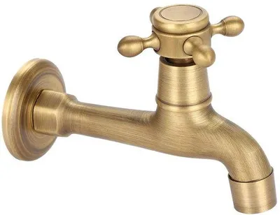 Obrázek produktu pro Nástěnná vintage mosazná baterie na mop do dřezu - G1/2, dlouhá - Buitenkraan