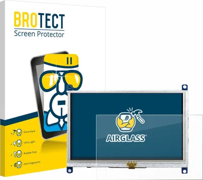 Produktbild von BROTECT Schutzglas für Raspberry Pi Touchscreen 5" Schutzfolie Panzer Folie Glas Display Schutz klar