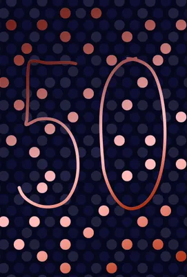 Produktbild von 50. Geburtstag - Karte mit Umschlag - Schriftkarte - mit rosegoldener