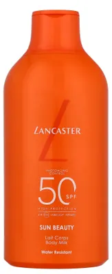 Zdjęcie produktu dla Lancaster Sun Beauty Body Milk SPF 50, Mleczko z filtrem przeciwsłonecznym, Ciało, Butelka, Nawilżający, Ochrona, Naprawa, Skóra uniwersalna, 400 ml