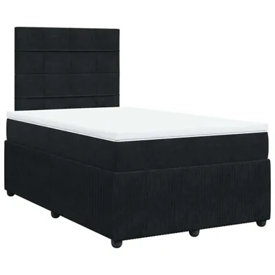 Produktbild von Boxspringbett mit Matratze Schwarz 120x190 cm Samt