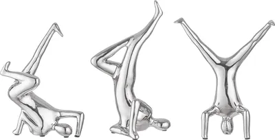 Immagine prodotto di Gilde Figur, "Breakdance", Keramik, silberfarben, L. 10 cm, B. 15.5 cm, H. 26.5 cm 47474 4063387474747 3 Stück (3-fach sortiert)