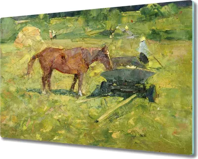 Produktbild von Coloray Küchenbrett Kochplattenabdeckung Hackbrett Schneidebrett Herdabdeckplatte 80x52 cm - Pferd Feld