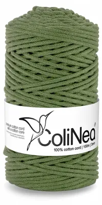 Produktbild von ColiNea Makramee-Garn 3mm Baumwolle geflochten Khaki 100m