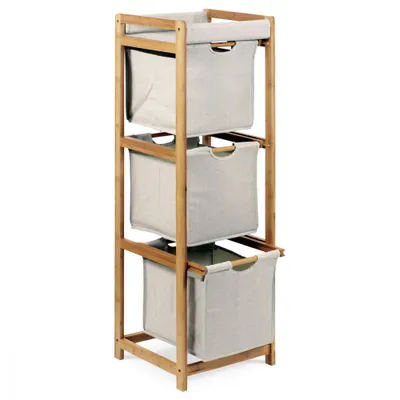 Obrázek produktu pro Autronic Regál bambus 3 šedé police DR-012-3
