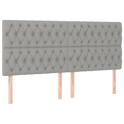 Immagine prodotto di vidaXL Testiera grigio chiaro 180x7x118/128 cm Tessuto