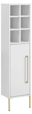 Highboard Gloria 130,6x30,4x21,8 cm weiß/gold mit 7 Fächern