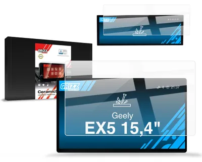 Produktbild von Keramische Autodisplayfolie 2in1 für Geely EX5 15,4" (2024-2026), Grizz Protector