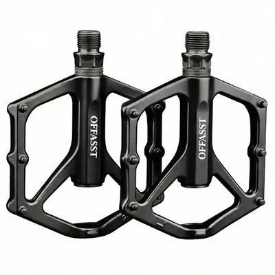 Image de Pédales plates pour vélo, en aluminium usiné CNC, de 9/16", compatibles avec tous les types de vélos, antidérapantes avec 6 axes