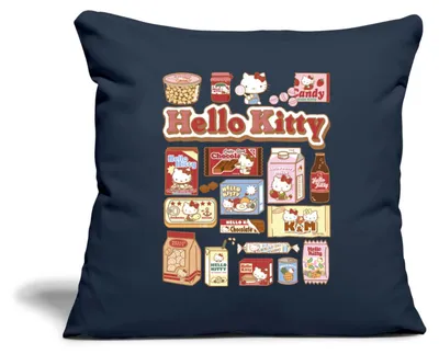 Produktbild von Spreadshirt Hello Kitty Snack Collage Kissenbezug 45x45 cm, One size, Navy