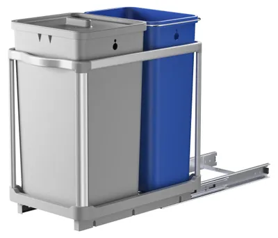 Obrázok produktu pre Kôš na odpad do kuchyne, recyklovateľný, odnímateľný, určený na umiestnenie pod umývačkou, objem 34 litrov