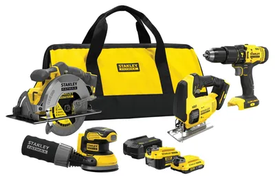 Produktbild von Stanley Zestaw V20 Sfmck412Mds (Sfmcd711 + Sfmcs600 + Sfmcs500B + Sfmcw220B) 1X4,0 1X2,0Ah +Acc Torba Torba