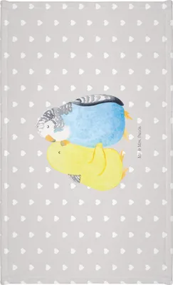 Produktbild von Mr. & Mrs. Panda Handtuch 50x100 Wellensittich Liebe - Grau Pastell - Geschenk, Frotteehandtuch, Umarmen, Vögel, Flauschtuch, Freundin, Verknallt, baumwolle, Verliebt