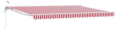 Image de vidaXL Store électrique rétractable rouge et blanc 4,5 × 3 m