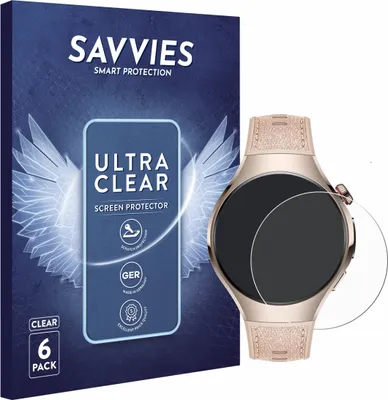 Produktbild von 6x Für Huawei Watch 5 (42 mm) Schutzfolie Savvies Displayschutz Display Schutz Folie Klar Transparent
