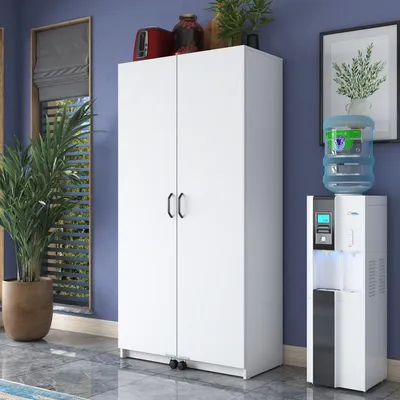 Image de Skye Decor, armoire multifonctionnelle de haute qualité, blanche, 90 x 180 x 42 cm, classe E1, 100% mélaminé