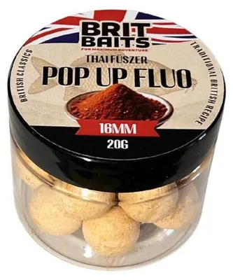 Productafbeelding van BritBaits Pop-up boilie, fluorescerend, smaak: Thaise kruiden, diameter: 16 mm