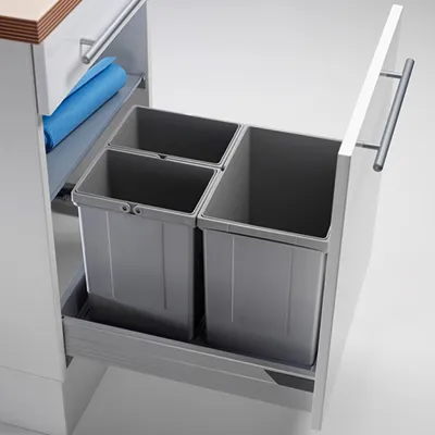 Produktbild von Naber Pullboy Vario 50 3. Abfallsammler, alu grau.  - Mülleimer