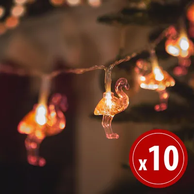 Immagine prodotto di Catena luminosa a LED - fenicottero - 1,1 metri - 10 LED