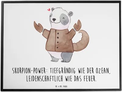 Produktbild von Mr. & Mrs. Panda schreibtischunterlage Skorpion Astrologie - Weiß - Geschenk, Tierkreiszeichen, Sternzeichen, schreibtischunterlagen, tischpad, Schreibunterlage