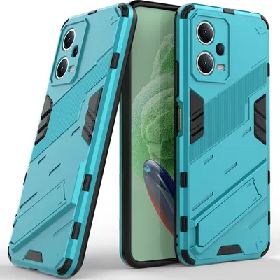 Produktbild von Armor Hülle für Xiaomi Poco X5 /Redmi Note 12 5G, Hybrid PC TPU Bumper Stoßfestes Schutzhülle mit Standfunktion Blau