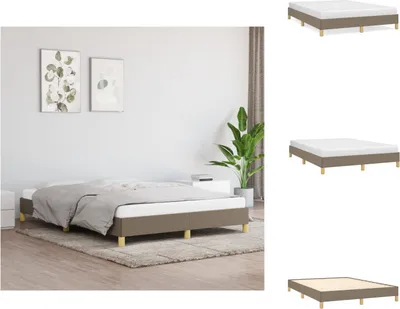 Produktbild von vidaXL Bettgestell Taupe 160x200 cm Stoff -  Betten & Bettgestelle