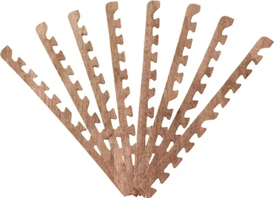 Produktbild von Sporttrend 24® 8 Randstücke Holzoptik (braun QMW003), Bodenschutzmatte Unterlegmatte Puzzlematte für Fitnessgeräte Sportgeräte