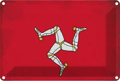 Produktbild von vianmo Blechschild 12x18 cm Isle of Wappen Man Vintage Flagge Fahne