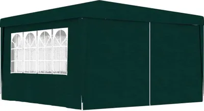 Produktbild von Profi-Partyzelt mit Seitenwänden 4×4 m Grün 90 g/m²