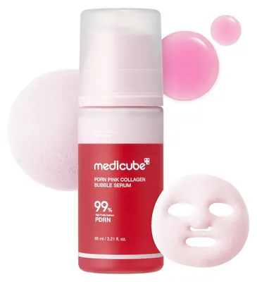 Produktbild von Medicube PDRN Pink Collagen Bubble Serum 95 ml – Korean Skincare