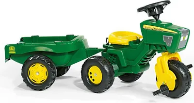 Produktbild von rolly toys Trac John Deere Traktor mit Soundlenkrad und Anhänger, Maße: 109x47x56 cm; 05 276 9