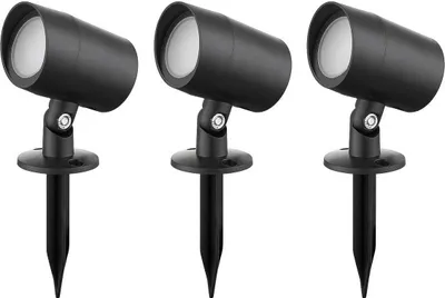Produktbild von Lindby Smart LED-Erdspießstrahler Nycta, RGB, Tuya, 3er-Set