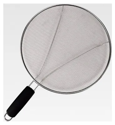 Produktbild von Spritzschutz aus Edelstahl für die Küche, Ölspritzschutzabdeckung, einfach zu reinigen, hitzebeständig, flexibler Pfannenspritzschutz, BPA-frei, lebensmittelecht (25 cm)