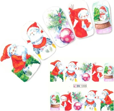 Produktbild von Tattoo Nail Art Nikolaus Weihnachten Weihnachtsbaum Aufkleber Nagel Sticker