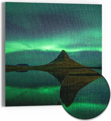 Produktbild von DEQORI Hybrid Leinwand Bild 50x50 cm 'Magischer Lichttanz' Wandbild Glas flach modern