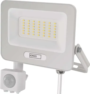 LED reflektor GLARO s pohybovým čidlem, 30 W, bílý, IP54, 3000 lm, neutrální bílá