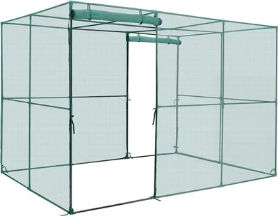 Zdjęcie produktu dla Klatka do upraw, 2,9 x 1,94 x 1,94 m Namiot do ochrony roślin z zamkiem błyskawicznym, odporna na wiatr wysoka klatka do upraw, łatwa w montażu, pokrycie do podwyższonych grządek ogrodowych, siatka do pomidorów do ogrodu, patio, trawnika