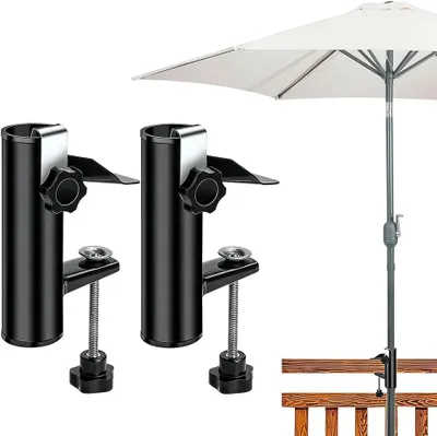 Obrázek produktu pro Stojany na slunečníky, 2 kusy, kovové, vhodné na balkon