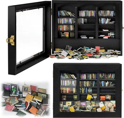 Produktbild von Miniatur Bücherregal, Holz Dekoration, Stressabbau, für Bücherliebhaber, schwarz