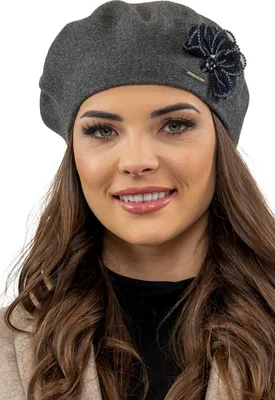 Produktbild von Vivisence damen baskenmütze eleganter wintermütze warm und gemütlich kopfbedeckung an winter und herbst warm dick strickmütze, klassisch mütze für frauen, hergestellt in der eu, dunkelgrau, einheitsgr