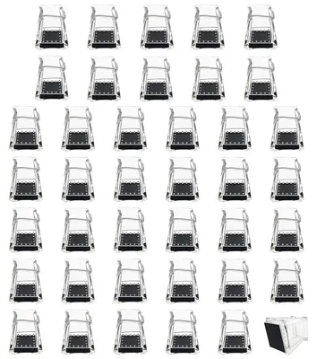 Produktbild von Stuhlbeinkappen quadratisch 35x35mm für 25-29mm transparent mit Filz 40 Stück