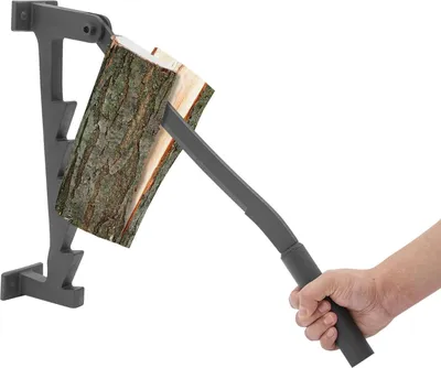 Produktbild von Wandmontierter Anzündholzspalter - Manueller Holzspalter - Gussstahl - Klingenlänge 40,5 cm - Gesamtlänge 56,7 cm - Grifflänge 15,6 cm - Schwarz