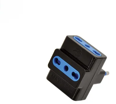 Produktbild von Alcapower 3-fach-Adapter 16A, 3-polige IT-Steckdose, 16A 250V Stecker, Schwarz - Maximale Zuverlässigkeit und Sicherheit für Ihre Elektrik.